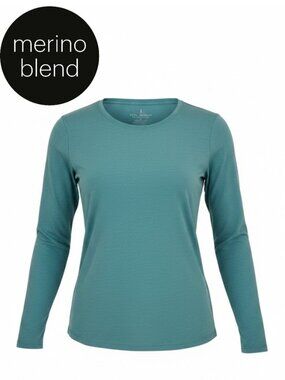 ROYAL ROBBINS merino blend long sleeve base layer aqua size small